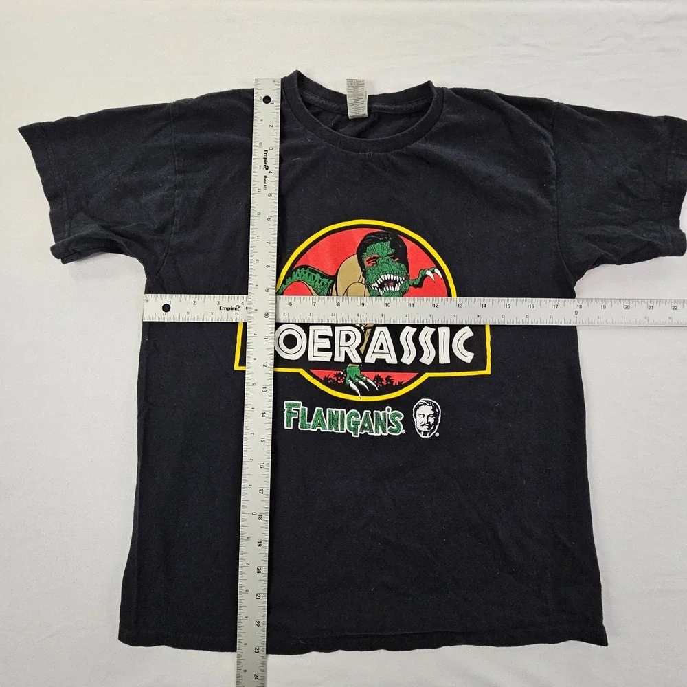 Joerassic Flanigan's Black Short Sleeve Cotton T-Shirt Youth L